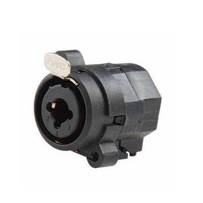 XLR Female Small Electrical Connectors Rear Mounting Horizontal Combo Connector